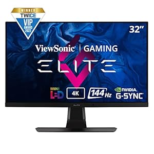ViewSonic XG321UG 32″ 4K IPS 144Hz Gaming Monitor G-Sync Ultimate, Mini LED, Nvidia Reflex, HDR1400, HDMI, DP (Renewed)
