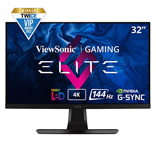 ViewSonic XG321UG 32″ 4K IPS 144Hz Gaming Monitor G-Sync Ultimate, Mini LED, Nvidia Reflex, HDR1400, HDMI, DP (Renewed)