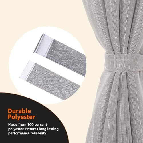 Image of Amazon Basics - Sheer Door Curtains | Light Filtering | 7 Feet | Set of 2 | Plain Design | for Living Room, Bedroom & Balcony | 115 cm x 210cm, Color - Grey