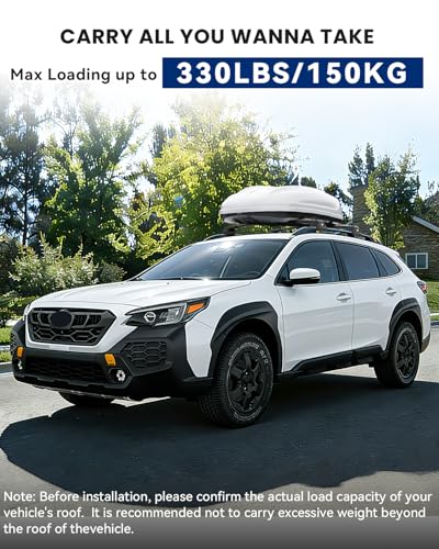 Image of 330Lbs Roof Rack Cross Bars Compatible with Subaru Outback Wilderness 2022-2025, Heavy Duty Aluminum Roof Rails Top-Mount Crossbars Rooftop Luggage Racks Cargo Carrier