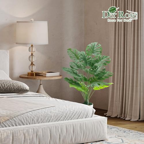 Der Rose 28" Fake Plants Large Artificial Monstera Faux Potted Plants Indoor Tall Tree for Living Room Decor - Image 7