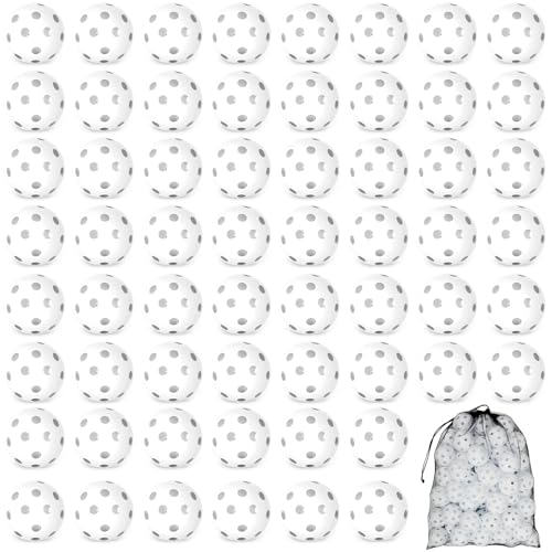 30 Pack Practice Baseballs For Hitting, 2.8 Inch Plastic Soft Baseballs for Practice Lightweight Soft Ball With Mesh Bag, Hollow Training Softball for Indoor Outdoor Sport Pitching Batting, White