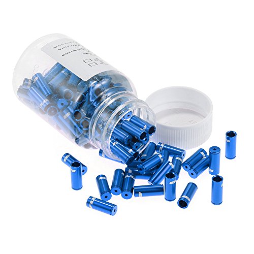 Lixada 100pcs 4mm/5mm Aluminum Alloy Bike Derailleur Shift Brake Wire Cable End Cap Shifter Cable Housing Ferrules Tupe Tops Replacement Set