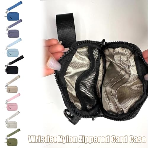 Commonlyto Wallet, Wristlet Nylon Zippered Card Case, Wallets with ID Window for Women Durable Waterproof (Purple)2