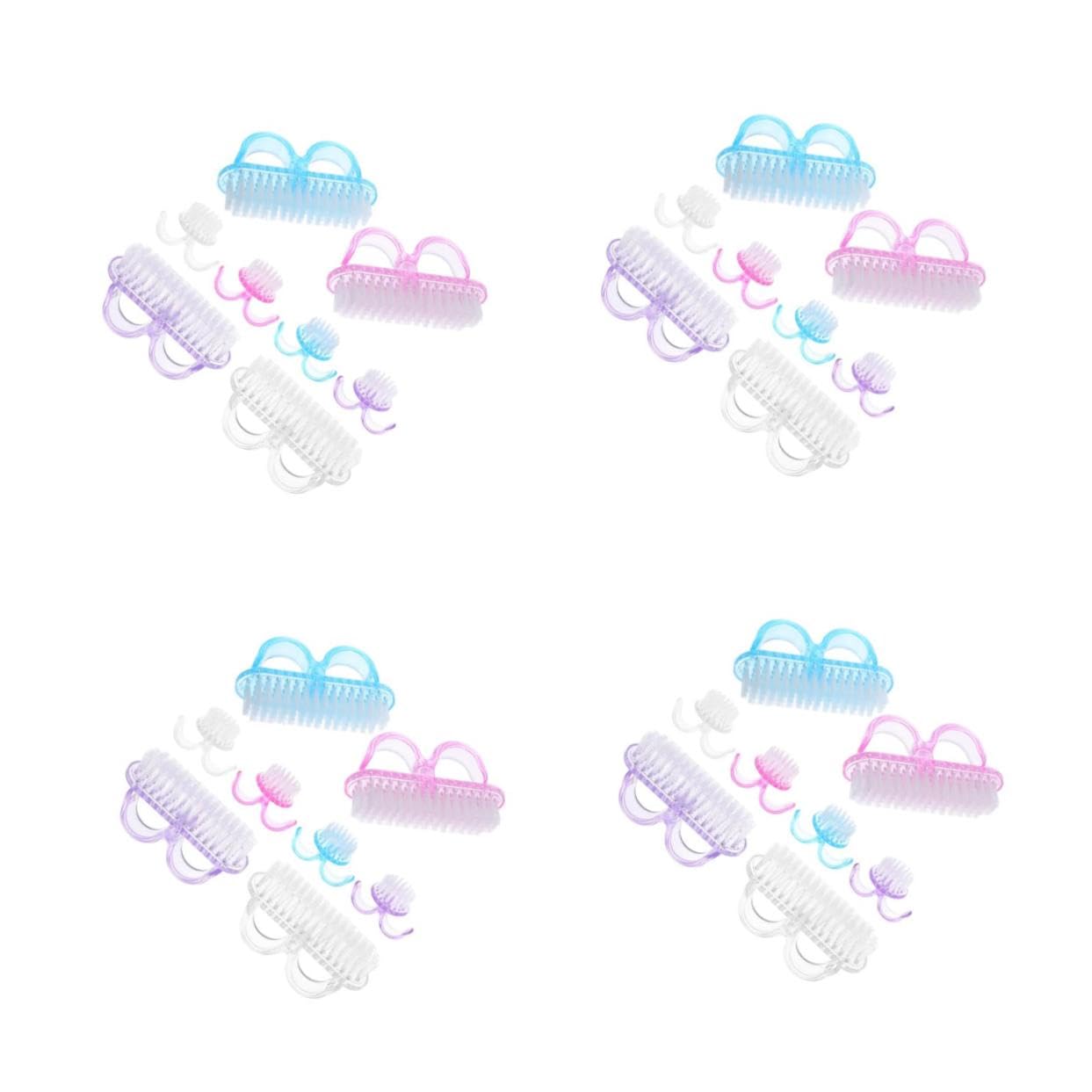 32 Piezas Cepillos de Limpieza para Uñas con Mango Portátiles para Eliminar Polvo de Uñas Herramientas Versátiles para Manicura Profesional y Hogar