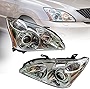 TBVECHI Headlight Assembly For 2004-2009Lexus RX330 RX350 RX400h Halogen HID Headllamp 1 Pair Set Front Head Light Lamp Replacemnt, Chrome Housing Clear Lens, LX2502135 LX2503135