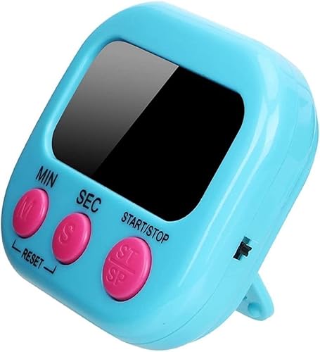 SKUZA Timer, Timer da Cucina Digitale Supporto Magnetico Allarme Conto alla Rovescia Mini LCD Grandi Cifre Allarme Forte for Cucinare Cottura Giochi Sportivi (Color : Blue) (Color : Blue)