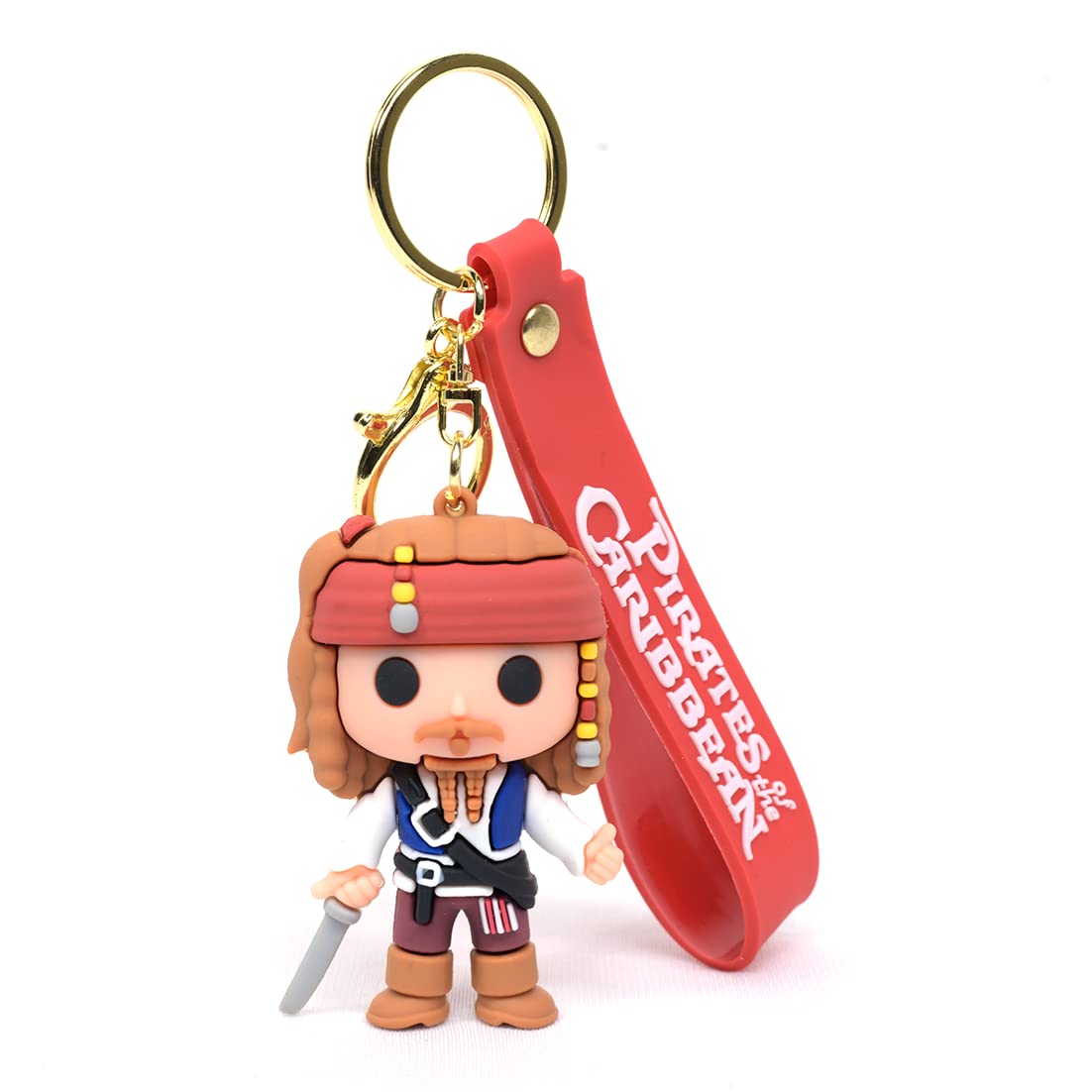 Premium Keychain Of World Famous Brown Pirates Jack 3D Keychain Rubber Silicone Action Character Key rings! Perfect for Bag Charm, Car & Bike Gifting & Anti-Rust-image-45