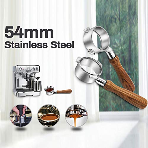 Porta-filtros sem fundo Blusea Coffee, suporte de filtro de máquina de café de aço inoxidável, alça