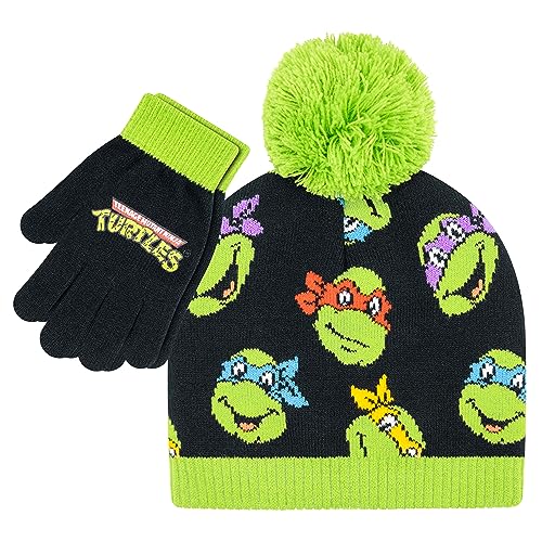Teenage Mutant Ninja Turtles Boys Winter Hat and Glove Set - Ages 4-12 TMNT Hat and Gloves