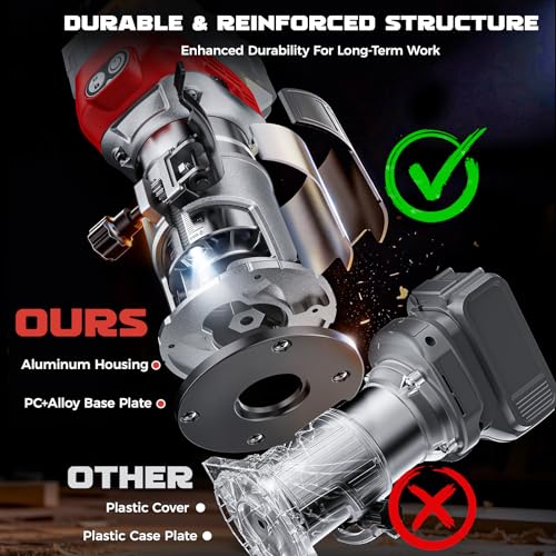 Cordless Router Tool Compatible with Milwaukee Battery(Tool Only) - image 7