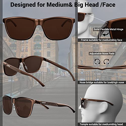 Image of ROCKNIGHT HD Polarized Driving Sunglasses UV400 Protection Lightweight Al-Mg Metal Frame Outdoor Casual 60mm