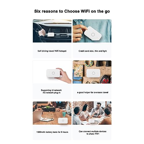 Image of VBESTLIFE Portable 4G LTE WiFi Router, 150Mbps Mobile Hotspot with SIM Card Slot, 2100mAh Battery, for 10 Users, for Travel Laptop Smartphone