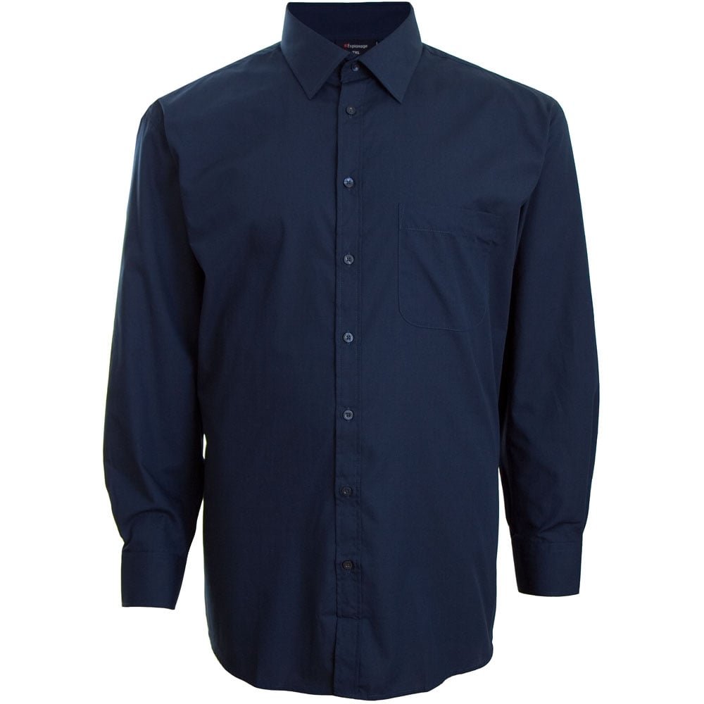 Espionage Plain Short Sleeve Shirts SH147 in Sizes 7XL and 8XL Navy