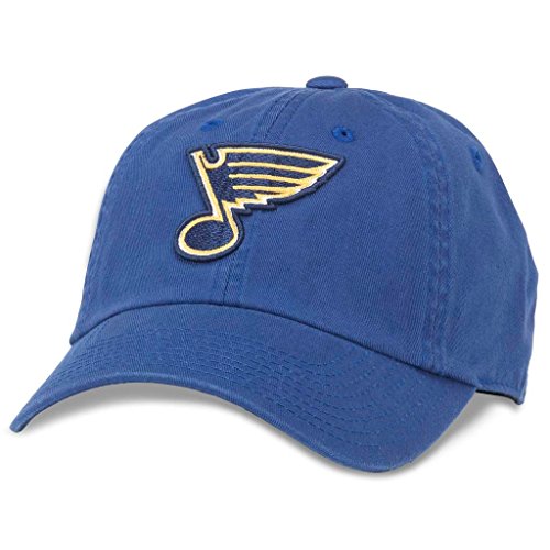 AMERICAN NEEDLE St. Louis Blues Unisex Blue Line Officially Licensed NHL National Hockey League Team Baseball Hat Adjustable Buckle Strap Dad Cap (40742A-SLB)
