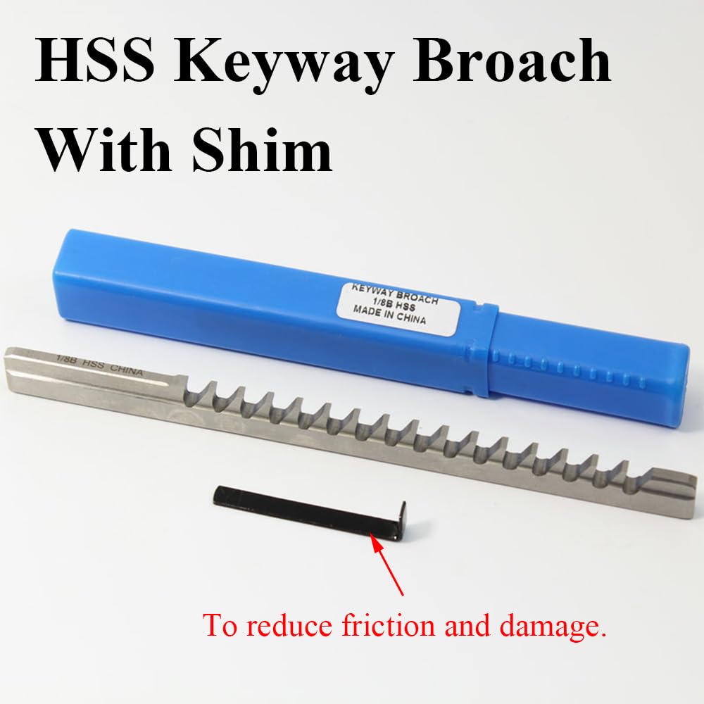 Push-Type Keyway Broach with Shim High Speed Steel for CNC Machine Multiple Sizes