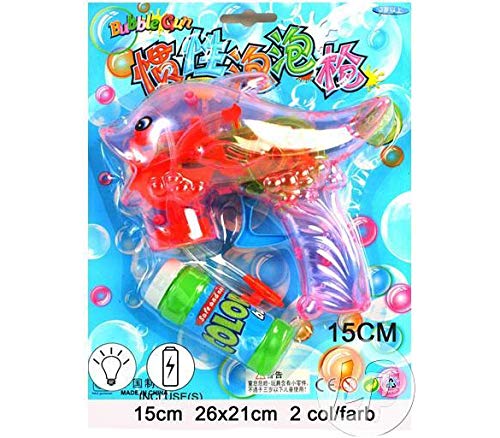 LP Divertissements Pistolet à Bulles Lumineux mécanique Dauphin 15cm