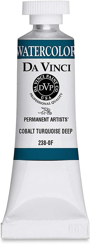 Da Vinci Artists' Permanent Watercolor - Cobalt Turquoise Deep, 15 ml Tube