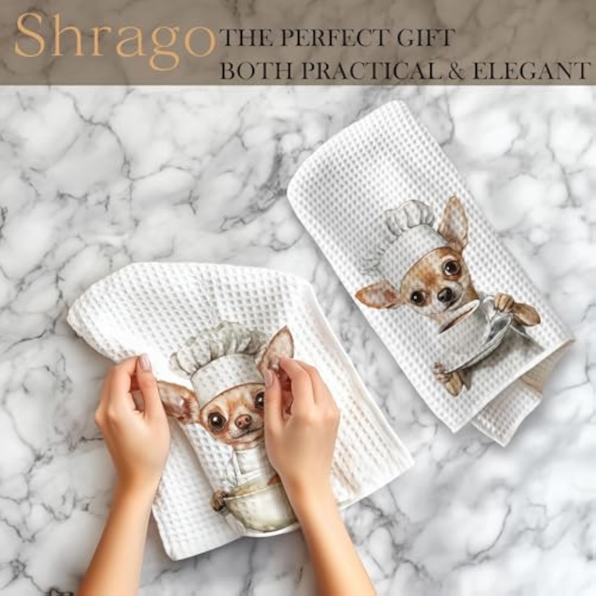 Funny Chef Chihuahua Kitchen Towels, Gifts