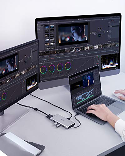 AUKEY USB C Hub 10 em 1 adaptador tipo C com Ethernet, 4K HDMI, VGA, 2 USB 3.0, 2 USB 2.0, 100 W PD,