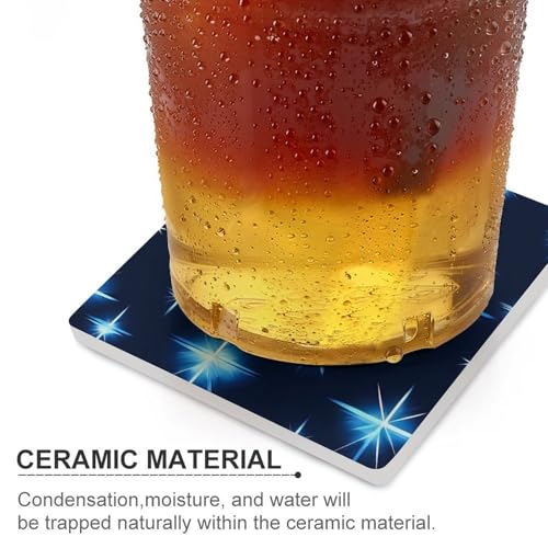Dessous de verre étoiles bleues réutilisables pour table basse - 5