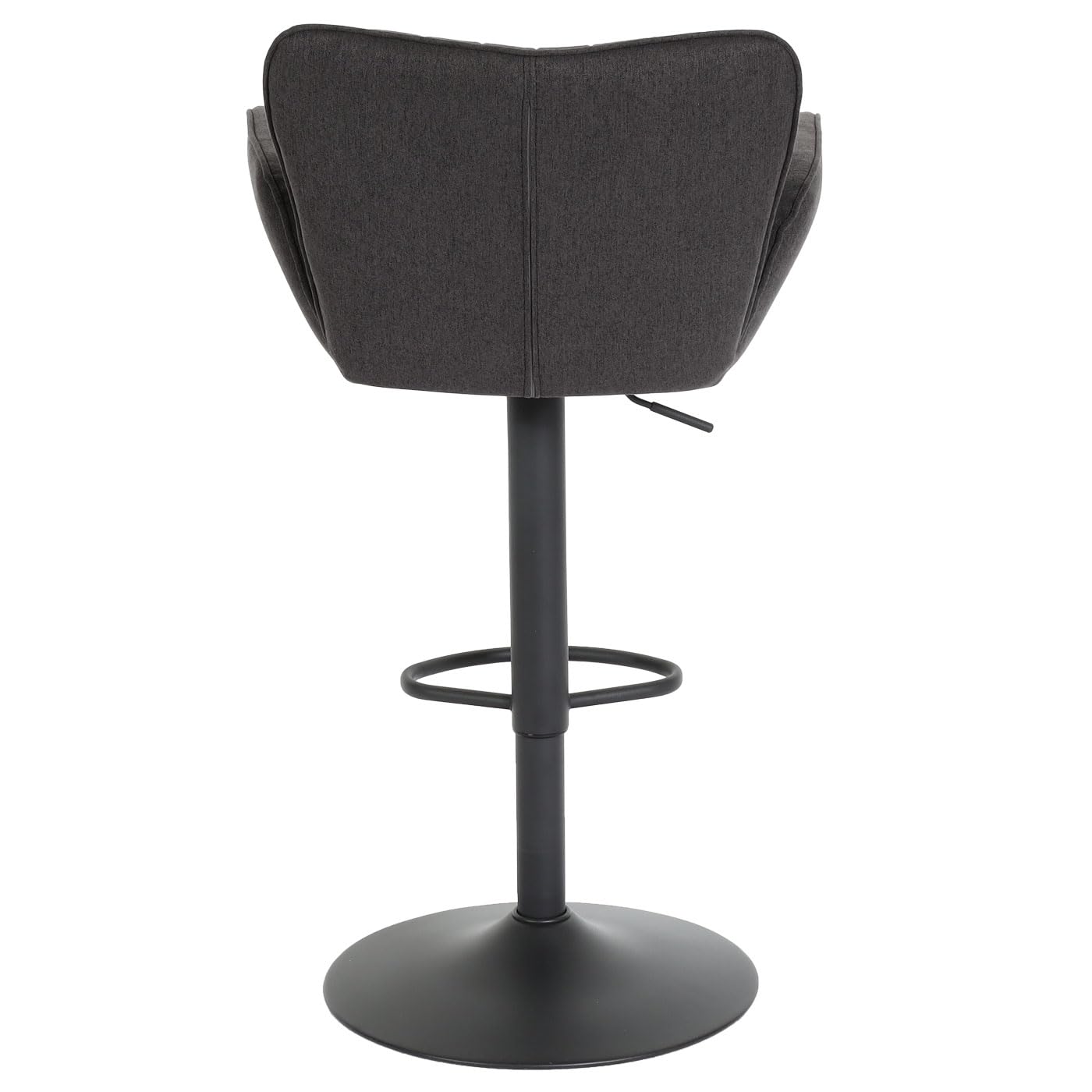 Mendler HWC-M67 - Taburete giratorio con reposabrazos, reposapiés giratorio, tela, hierro FSC®, color gris oscuro y negro