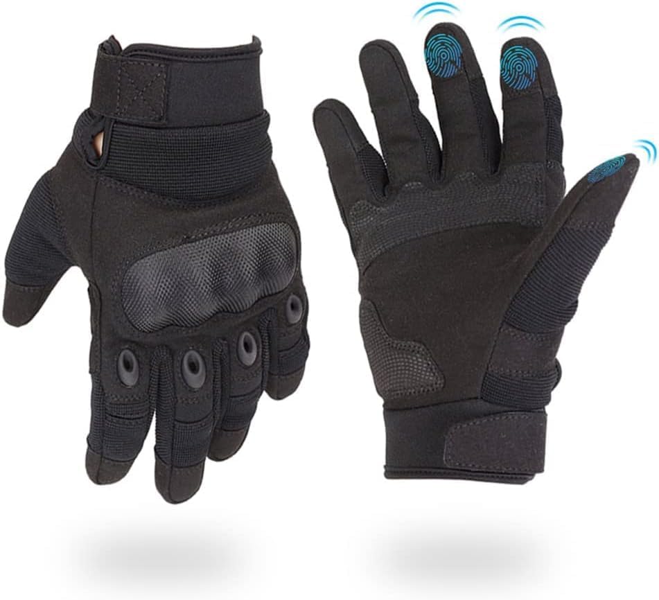 Miniatura 3 de Guantes tácticos duros para nudillos con dedos para pantalla táctil, equipo de mano para senderismo, camping, caza, combate, tiro, ciclismo,