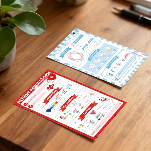 Bloc de notas de juego de simulación y rol infantil con libretas de veterinario y dentista 6
