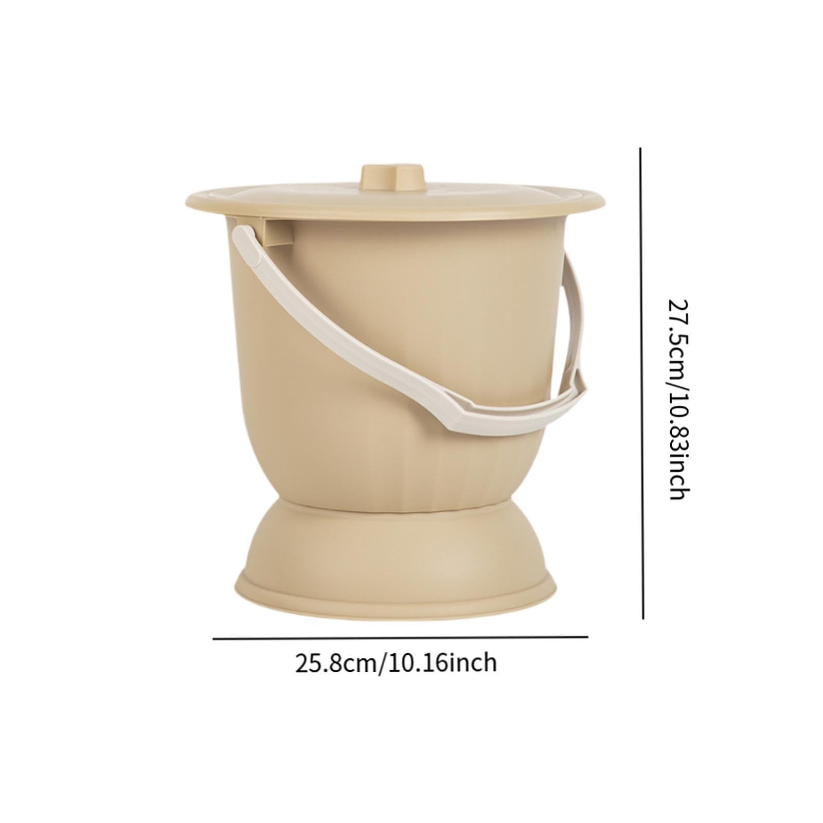 Secchio WC con Coperchio, Sputacchiera, Vaso Da Notte Domestico, Vaso Portatile, Padella per Bambini, Adulti, Giallo