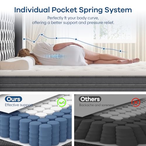 12 inch King Mattress, Mixed Memory Foam Box Mattress, Independent Bagged Spring, Sports Isolation, deep Sleep