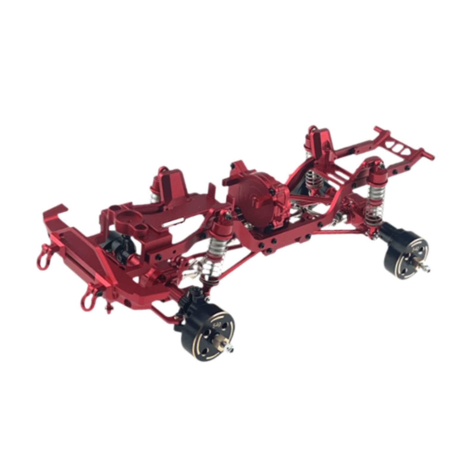 Chasis Metálico 1 18 Marco de Coche RC Bastidor Chasis Soporte con Ruedas Aluminio 6061 Y Conexiones Ajustadas Mantenimiento Rápido Y Mejoras, Rojo