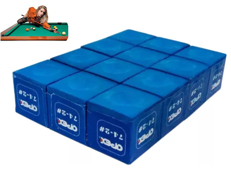 Giz Apex para Sinuca e Bilhar, 12 Unidades, Azul