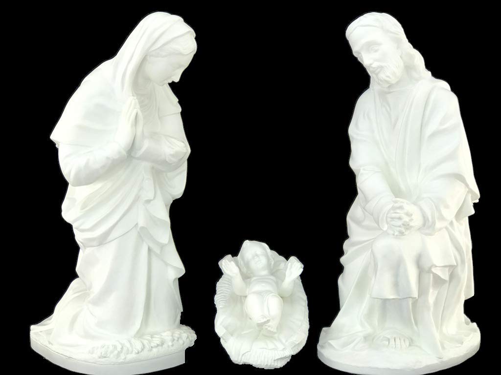 JENACOR HOLY Family Nativity Four Piece Set (Made in USA) (White)