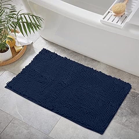 LuxUrux Extra-Soft Chenille Bath Mat Cover
