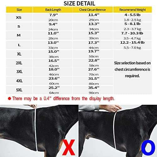 Chemise pour chien respirante en coton doux hypoallergénique taille 5XL
