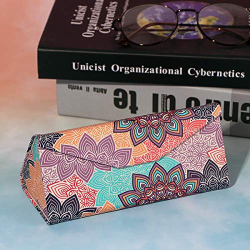 Image of Foldable Glass Sunglasses Case, Leather Portable Eyeglass Case for Men & Women