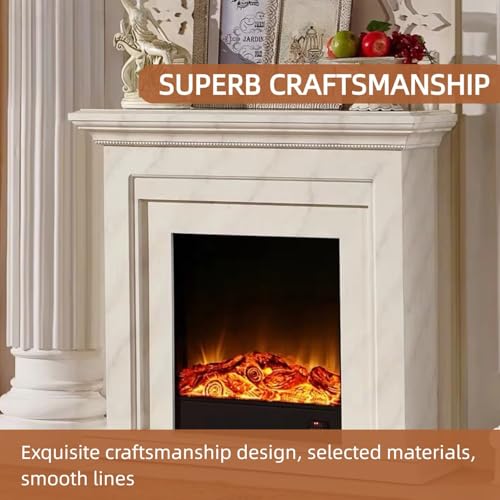 Suncharm Modern Electric Fireplace with Mantel 47.24IN (Realistic Flame) (Faux Marble) White Freestanding Chimenea TV Stand for Living Room - Image 7