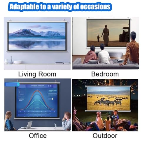 Pantalla manual para proyector 60" 16:9 para cine en casa miniatura 4