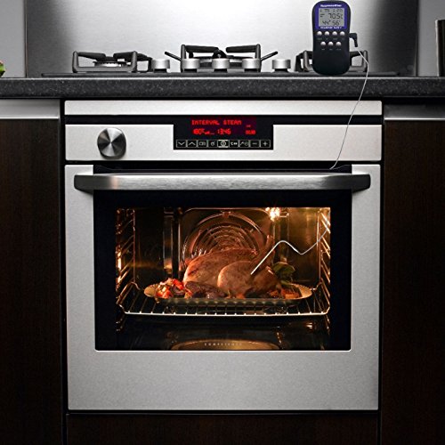 Hotloop Digital Oven Thermometer & Timer with High/Low Temperature Alarm for Candy/Yogurt Making, Deep Frying, Baking & Cooking Meat Thermometer for BBQ Grill with Probe