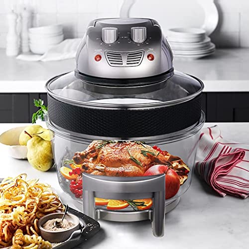 Fritteusen Lufthaushalt Visualisiert Nicht multifunktional Automatische Pommes-Frites-Maschine Sichtbares verdicktes Glas (Co(Luftfritteusen) (Grau 31 * 32 * 35 cm) Comfortable anniversary – Bild 3