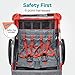 Instep Sync Single Seat Bike Child Trailer, Max Weight 40 lbs., 5-Point Harness, Folding Frame, Quick Release Wheels, Easy Storage, Bug Screen & Weather Shield, Red