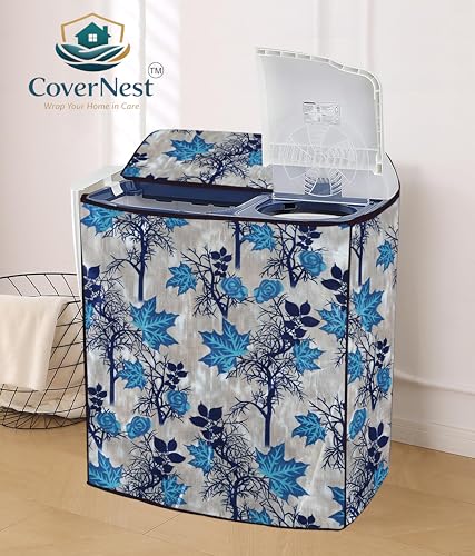 Image of Covernest Semi Automatic Washing Machine Cover, Dustproof, Compatible with 6 Kg - 7.5 Kg Washing Machines (WMC-BLUE JHAD SEMI)