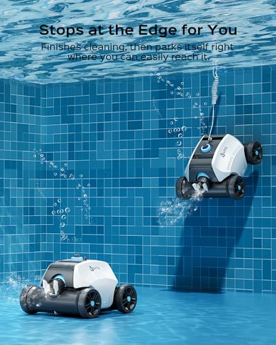 Image of WINNY POOL CLEANER Cordless Robotic Pool Cleaner for Above Ground Pools | 6600mAh Battery ,135Mins Running Time & 55W Strong Suction, Auto‑Parking 185μm Filter Basket,1,350 Sq.Ft,Ease Of Cleaning