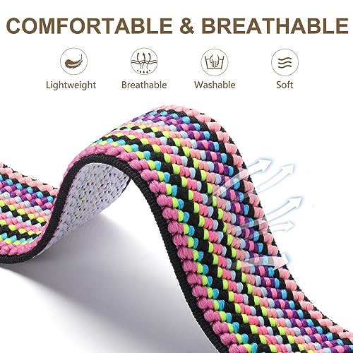 Image of Easuny 5 Pack Stretchy Bands Compatible with Apple Watch 40mm 41mm 42mm 38mm 44mm 45mm 46mm Women, Elastic Fabric Nylon Strap Wristband for iWatch SE 3 2 1 Series 11 10 9 8 7 6 5 4 3 Boho Solo Loop