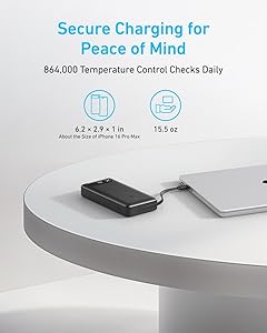 Anker Power Bank, 20,000mAh Travel Essential Portable Charger with Built-in USB-C Cable, 3-Port 87W Max Fast Charging Battery Pack, for MacBook, iPhone 16/15 Series, Samsung, Switch, and More