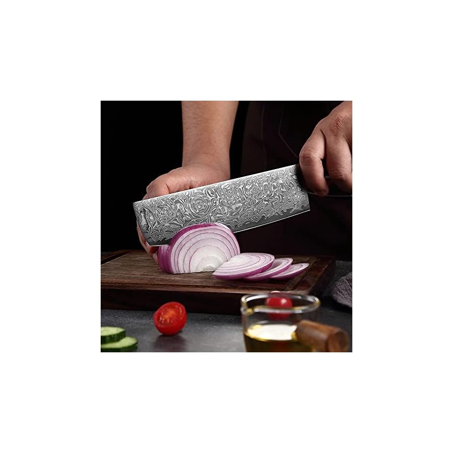 Kitchen-Knife-Sets-7PCS-VG10-Damascus-Steel-Kitchen-Knife-Set-Luxury-Blue-G10-Handle-Sharp-Damascus-Chef-Knife-Cleaver-Santoku-knife Kitchen Knife Sets, 7PCS VG10 Damascus Steel Kitchen Knife Set Luxury Blue G10 Handle Sharp Damascus Chef Knife Cleaver Santoku knife