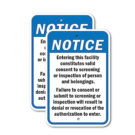 Does job corps search your luggage Weatherproof Parking Sign - Facility Screening Notice
