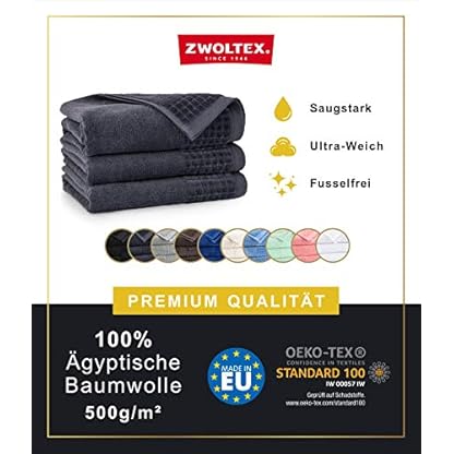 ZWOLTEX Himmlisch weiche Handtücher aus 100% Ägyptischer Baumwolle I Made IN EU I Gästehandtücher Ultra-Soft Duschtuch… – Bild 6