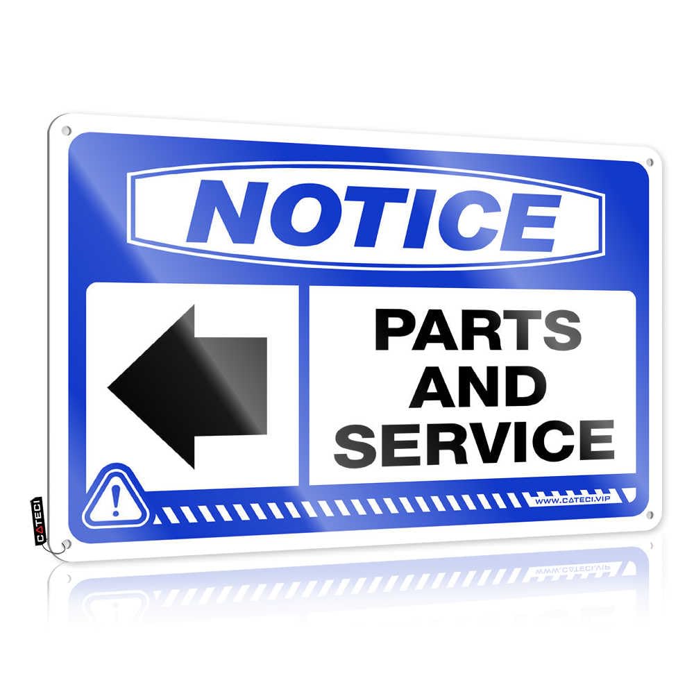 Fzfn Colour Funny Vintage Signs Ideas Humor Notice Parts And Service [Left Arrow] For Mancave - Small Room Decor Customizable(30X40cm)