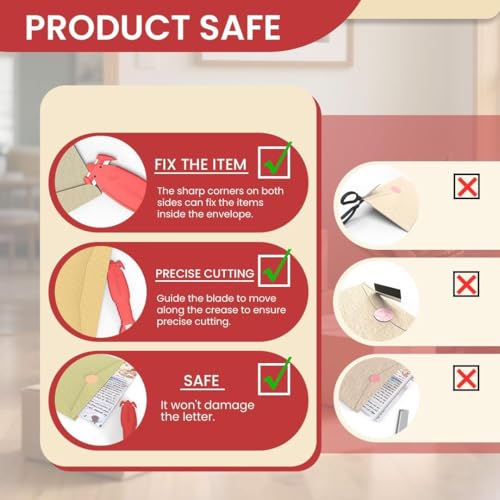 Image of Safety Box Cutter of Recessed Concealed Stainless Steel Blade,Box Opener for Efficient Package Opening, Utility Knife for Tape Splitter, Cartons, Cardboard, Wrap, Straps, Film.6pcs